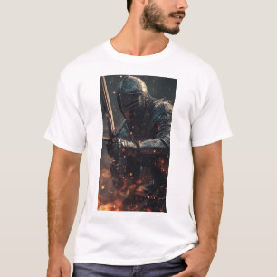 Mittelalterlicher Ritter in Action Fantasy Graphic T-Shirt