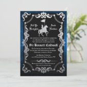 Mittelalterlicher Ritter Jousting Geburtstag Einla Einladung (Stehend Vorderseite)