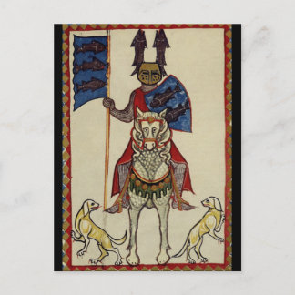 Mittelalterlicher Ritter nach vorn Postkarte