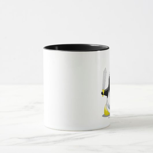 Mittelalterlicher Ritter-Pinguin Tasse (Zentrum)
