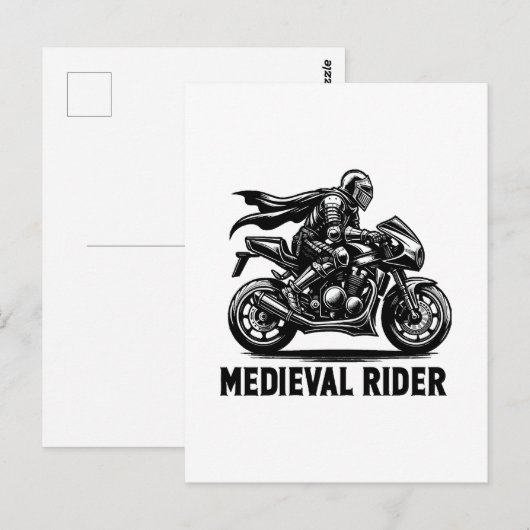 Mittelalterlicher Ritter Postkarte (Vorne/Hinten)