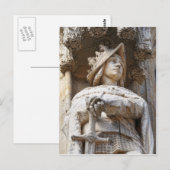 Mittelalterlicher Ritter Postkarte (Vorne/Hinten)