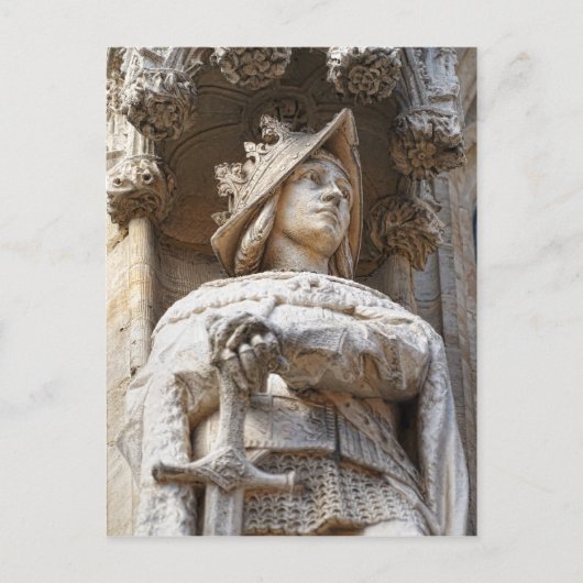 Mittelalterlicher Ritter Postkarte (Vorderseite)
