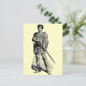 Mittelalterlicher Ritter Postkarte (Stehend Vorderseite)