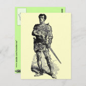 Mittelalterlicher Ritter Postkarte (Vorne/Hinten)