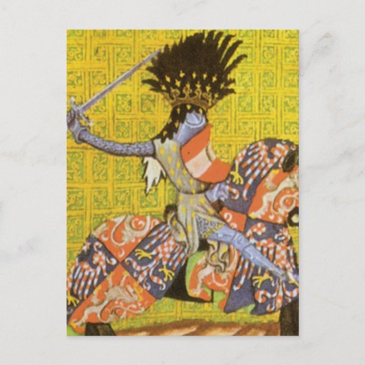 Mittelalterlicher Ritter Postkarte (Vorderseite)