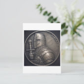 Mittelalterlicher Ritter. Postkarte (Stehend Vorderseite)