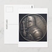 Mittelalterlicher Ritter. Postkarte (Vorne/Hinten)