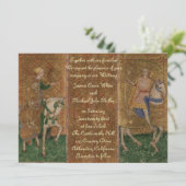 Mittelalterlicher Ritter Renaissance Fantasy Hochz Einladung (Stehend Vorderseite)