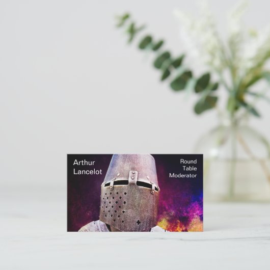 Mittelalterlicher Ritter sonnig individualisierbar Visitenkarte (Stehend Vorderseite)