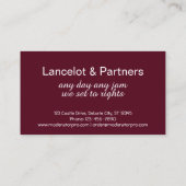 Mittelalterlicher Ritter sonnig individualisierbar Visitenkarte (Rückseite)