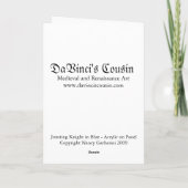 Mittelalterlicher Ritter-turnierende Gruß-Karte Karte (Rückseite)