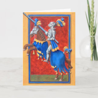 Mittelalterlicher Ritter-turnierende Gruß-Karte Karte