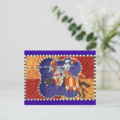 Mittelalterlicher Ritter-turnierende Postkarte (Stehend Vorderseite)
