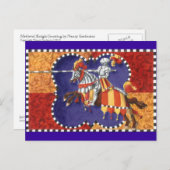 Mittelalterlicher Ritter-turnierende Postkarte (Vorne/Hinten)