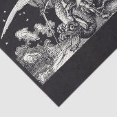 Mittelalterlicher Ritter und Dragon B W Gewehrpapi Seidenpapier (Ausschnitt)