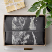 Mittelalterlicher Ritter und Dragon B W Gewehrpapi Seidenpapier (Geschenk)