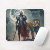 Mittelalterlicher Ritter und Tigermousepad Mousepad (Mit Mouse)