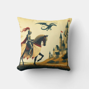 mittelalterlicher Ritter/Wyvern Kissen