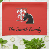 Mittelalterlicher Rotkehlchen und Schwarzer Ritter Geschirrtuch (Gefaltet)