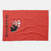 Mittelalterlicher Rotkehlchen und Schwarzer Ritter Geschirrtuch (Horizontal)