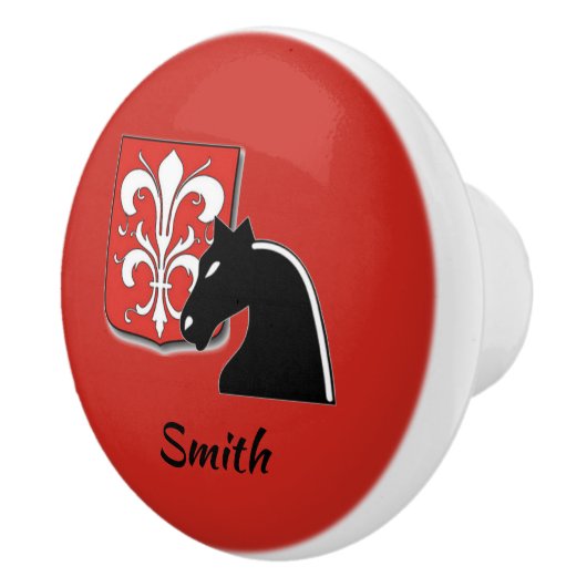 Mittelalterlicher Rotkehlchen und Schwarzer Ritter Keramikknauf (Rechts)