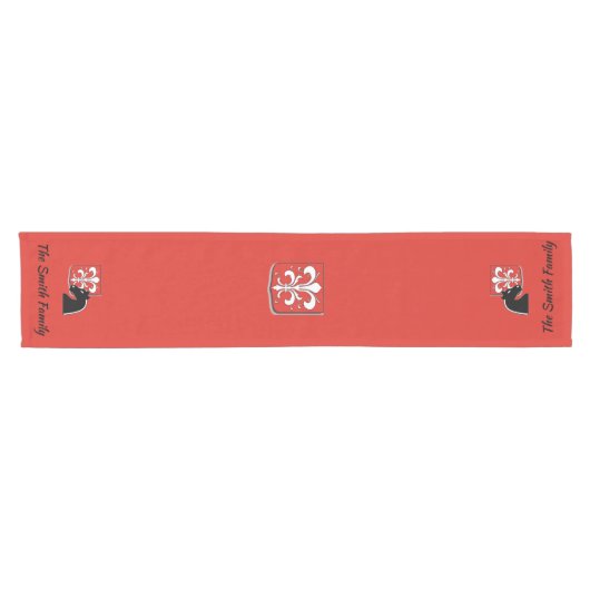 Mittelalterlicher Rotkehlchen und Schwarzer Ritter Kurzer Tischläufer (Horizontal)