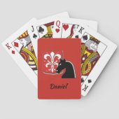 Mittelalterlicher Rotkehlchen und Schwarzer Ritter Spielkarten (Rückseite)