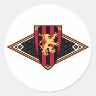 Mittelalterlicher Schild-Aufkleber Runder Aufkleber