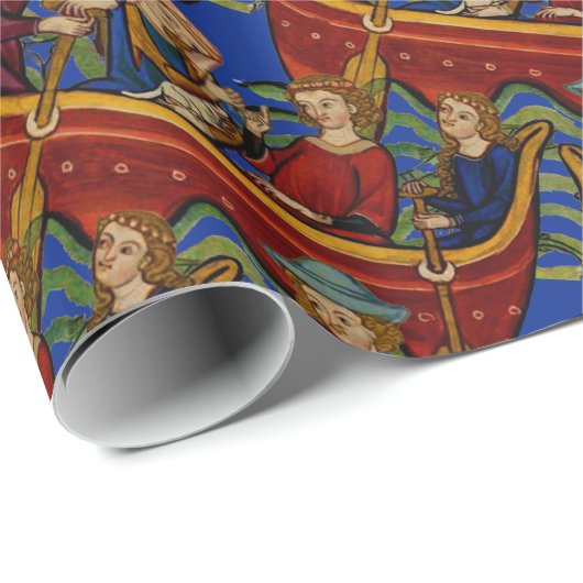 Mittelalterlicher Seescherz Geschenkpapier (Rolleneckpunkt)