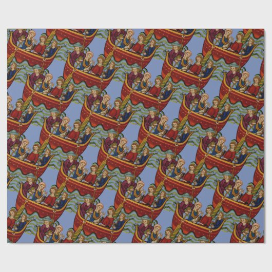 Mittelalterlicher Seescherz Geschenkpapier (Flach)