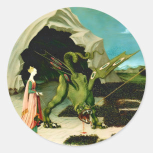 Mittelalterlicher St. Georg und Drache Aufkleber
