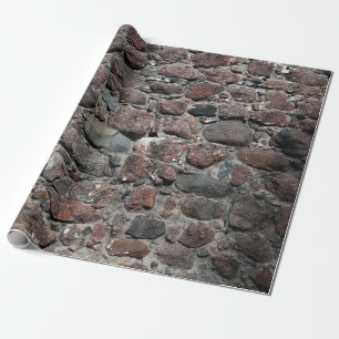 Mittelalterlicher Steinmauertextur-Hintergrundabst Geschenkpapier