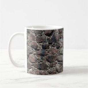 Mittelalterlicher Steinmauertextur-Hintergrundabst Kaffeetasse