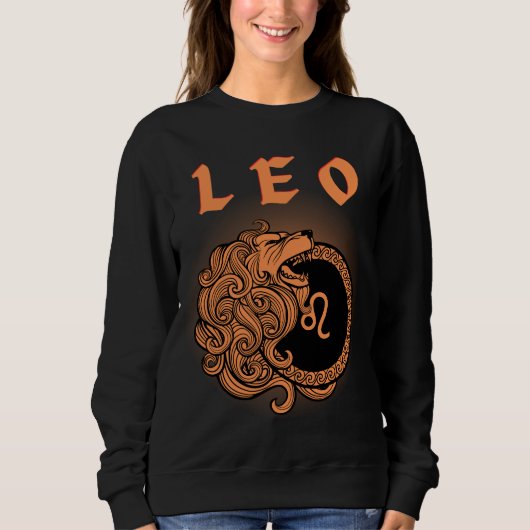 Mittelalterlicher Stil Zodiac Leo Sweatshirt (Vorderseite)