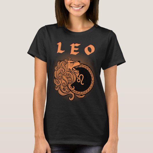 Mittelalterlicher Stil Zodiac Leo T-Shirt (Vorderseite)