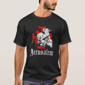 Mittelalterlicher Tempelritter am Kriegspferd Jeru T-Shirt (Vorderseite)