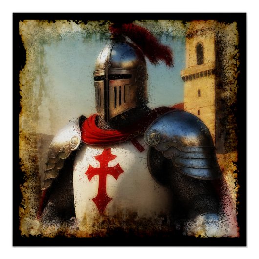 Mittelalterlicher Templar Knight Poster (Vorderseite)