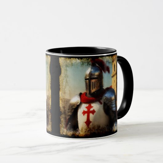 Mittelalterlicher Templar Knight Tasse (VorderseiteRechts)