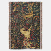 Mittelalterlicher Unicorn Mitternacht Blumengarten Decke (Vorderseite Vertikal)