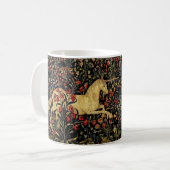 Mittelalterlicher Unicorn Mitternacht Blumengarten Kaffeetasse (Vorderseite Links)