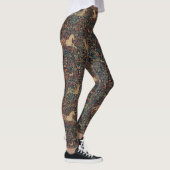 Mittelalterlicher Unicorn Mitternacht Blumengarten Leggings (Rechts)