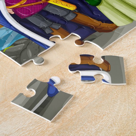 Mittelalterliches Abenteuer: Ritter und Drachen Puzzle (Seite)