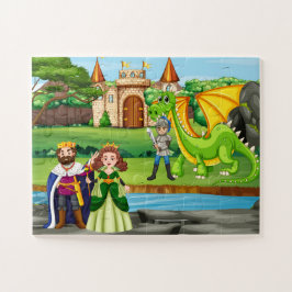 Mittelalterliches Abenteuer: Ritter und Drachen Puzzle