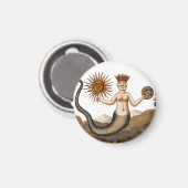 Mittelalterliches Alchimie-Symbol - Merman mit Son Magnet (Vorderseite/Rückseite)