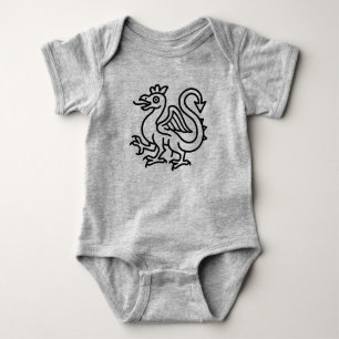 Mittelalterliches Basilisken-Siegel Fantasy Herald Baby Strampler