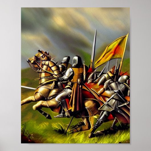Mittelalterliches Battlefield AI Digital Art Poste Poster (Vorne)