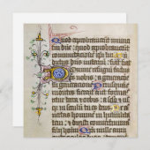 mittelalterliches, beleuchtetes Manuskript Feiertagskarte (Vorne/Hinten)