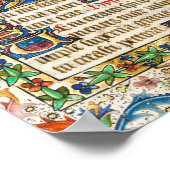 mittelalterliches, beleuchtetes Manuskript Poster (Ecke)