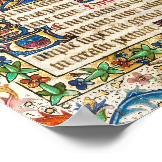 mittelalterliches, beleuchtetes Manuskript Poster (Ecke)